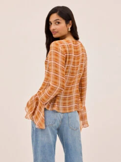 Chantelle Apricot Check Print Top 13 Chantelle Apricot Check Print Top -Kitri Studio CHANTELLE APRICOT ECOM 04