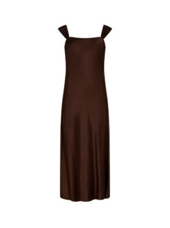 Christine Chocolate Satin Dress -Kitri Studio CHRISTINE CHOCOLATE
