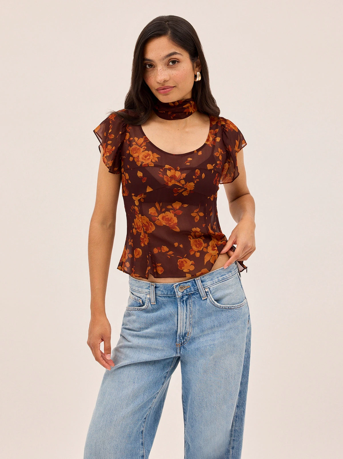 Clementina Autumn Rose Print Top 1 Clementina Autumn Rose Print Top