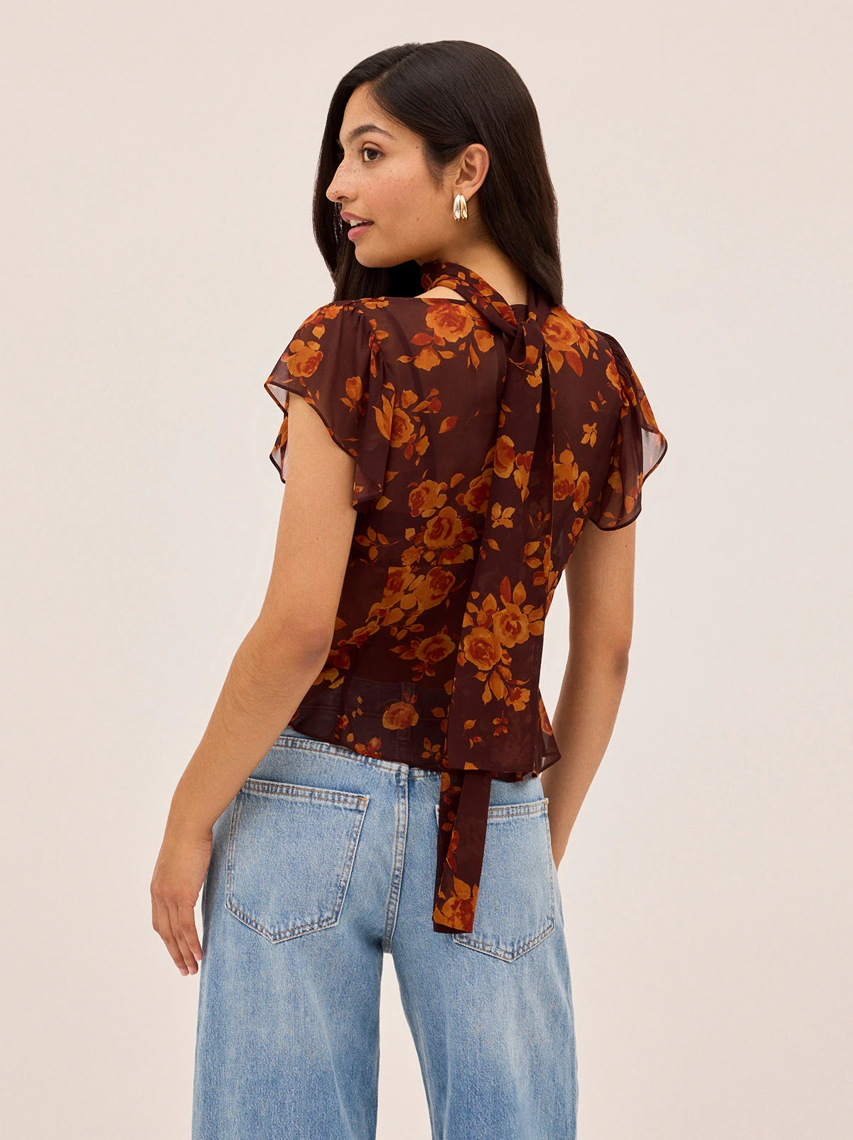 Clementina Autumn Rose Print Top 3 Clementina Autumn Rose Print Top - Image 3
