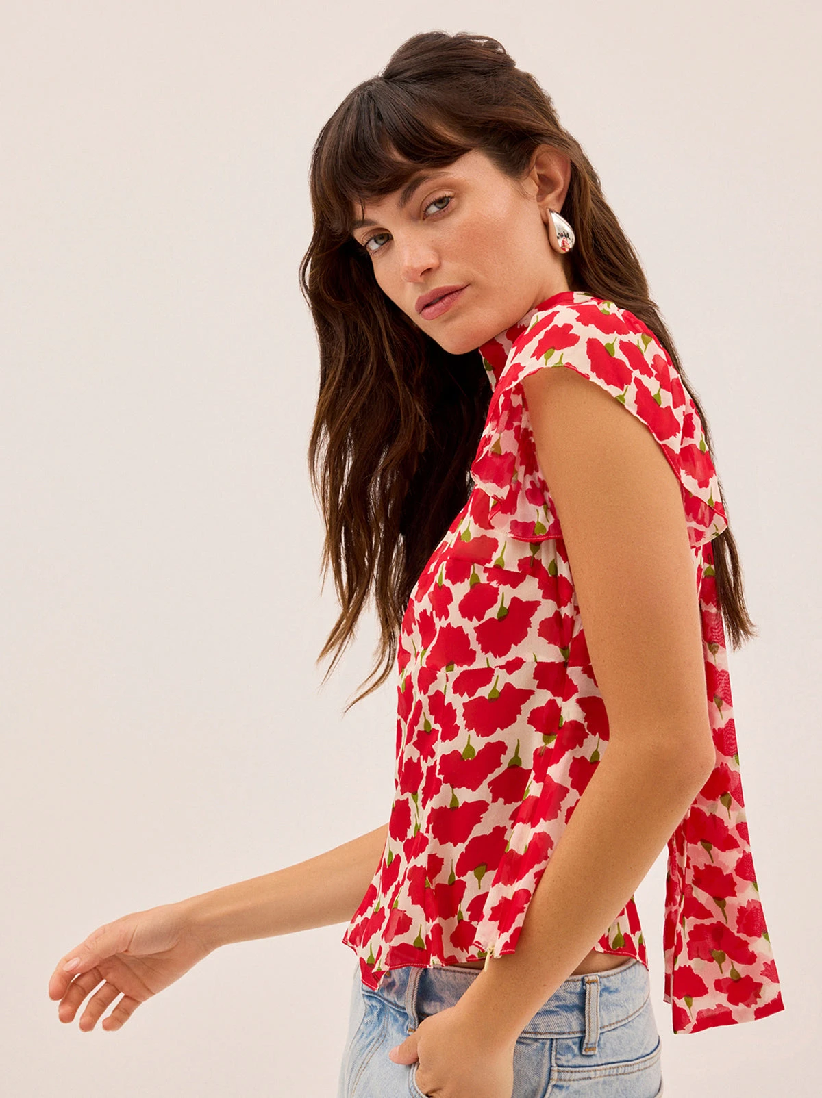 Clementina Carnation Print Top 3 Clementina Carnation Print Top - Image 3