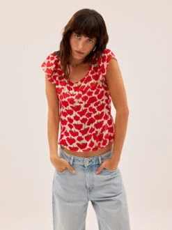 Clementina Carnation Print Top 13 Clementina Carnation Print Top -Kitri Studio CLEMENTINA CARNATION ECOM 05
