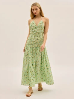 Cynthia Green Cherry Print Halterneck Dress 8 Cynthia Green Cherry Print Halterneck Dress -Kitri Studio CYNTHIA GREEN CHERRY ECOM V2 002