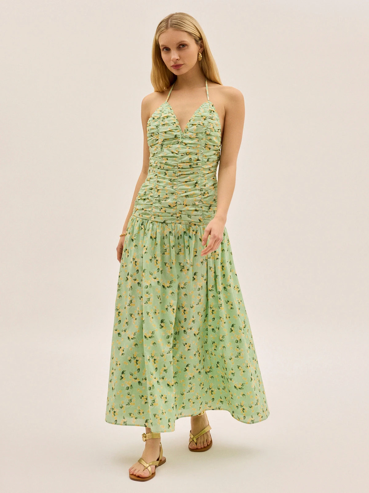 Cynthia Green Cherry Print Halterneck Dress 3 Cynthia Green Cherry Print Halterneck Dress - Image 3