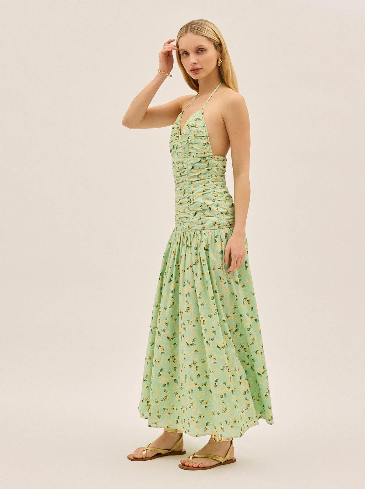 Cynthia Green Cherry Print Halterneck Dress 5 Cynthia Green Cherry Print Halterneck Dress - Image 5