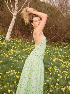 Cynthia Green Cherry Print Halterneck Dress 9 Cynthia Green Cherry Print Halterneck Dress -Kitri Studio CYNTHIA GREEN CHERRY 3