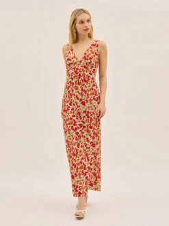 Danna Tulip Print Dress -Kitri Studio DANNAREDTULIP ECOMV2 001