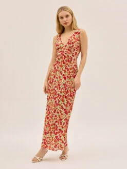 Danna Tulip Print Dress -Kitri Studio DANNAREDTULIP ECOMV2 002