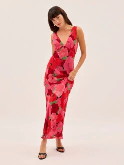 Danna Pink Watercolour Floral Print Dress