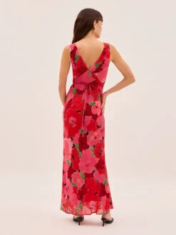 Danna Pink Watercolour Floral Print Dress -Kitri Studio DANNA PINK WATERCOLOUR ECOM 06