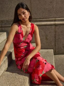 Danna Pink Watercolour Floral Print Dress -Kitri Studio DANNA PINK WATERCOLOUR LOOKBOOK 2