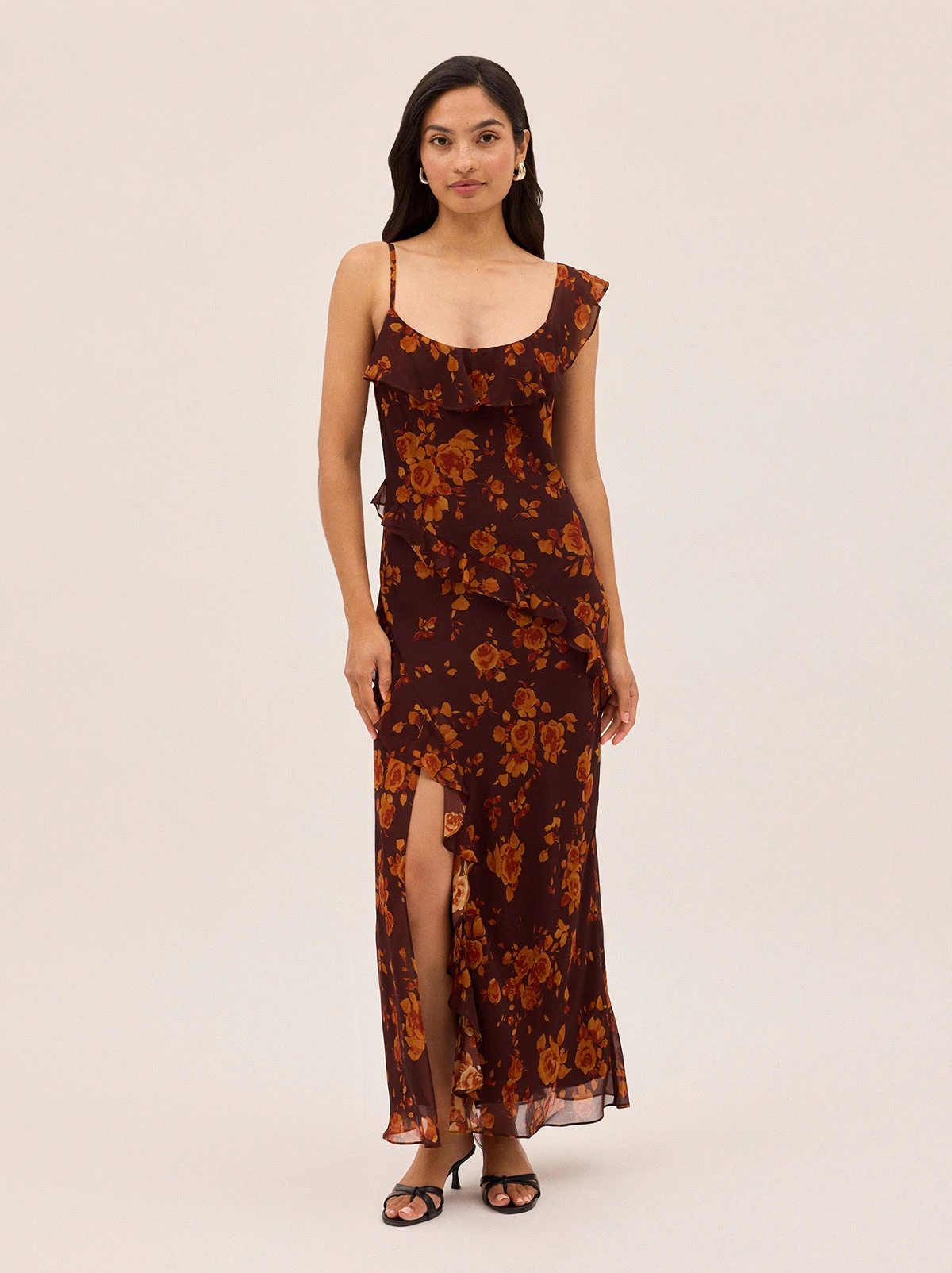 Delphina Autumn Rose Print Dress 2 Delphina Autumn Rose Print Dress - Image 2