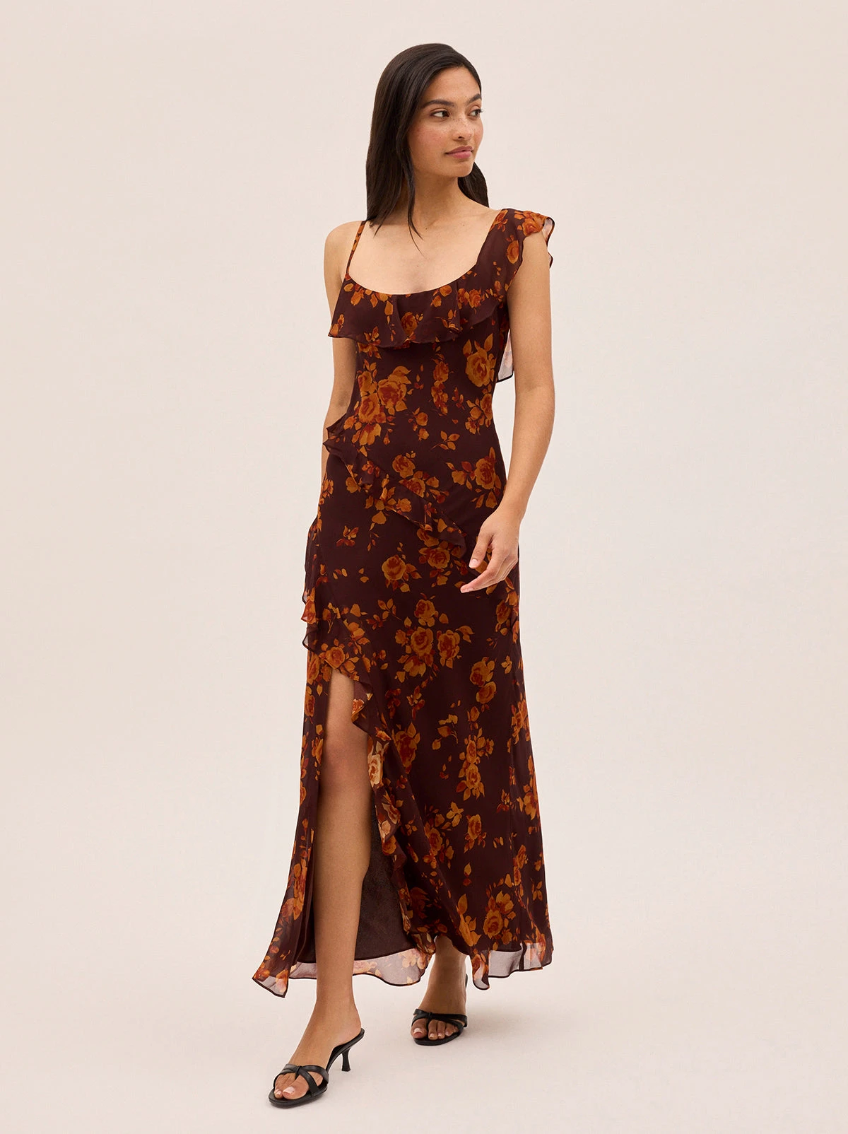 Delphina Autumn Rose Print Dress 5 Delphina Autumn Rose Print Dress - Image 5