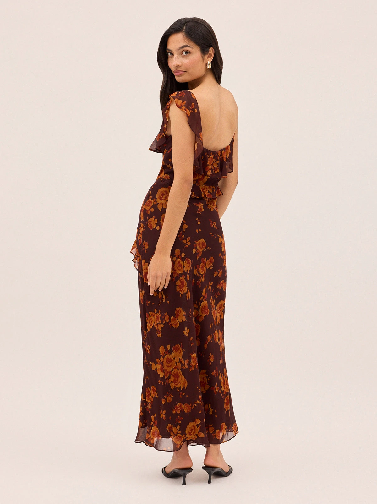 Delphina Autumn Rose Print Dress 4 Delphina Autumn Rose Print Dress - Image 4