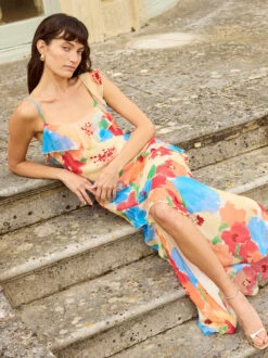 Delphina Watercolour Floral Dress