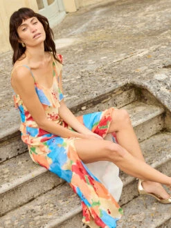 Delphina Watercolour Floral Dress 10 Delphina Watercolour Floral Dress -Kitri Studio DELPHINA WATERCOLOUR FLORAL 2