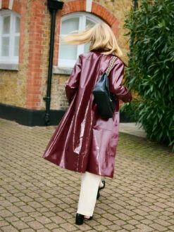 Dominique Burgundy Vinyl Coat -Kitri Studio DOMINIQUE BURGUNDY 1
