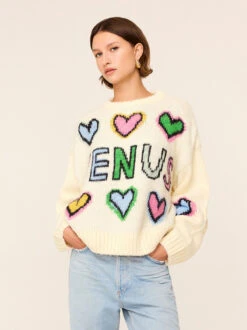 Darina Venus Intarsia Knit Sweater 9 Darina Venus Intarsia Knit Sweater -Kitri Studio DarinaVenusJumperIvory