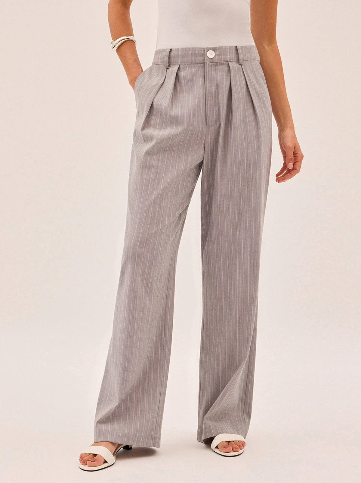 Edith Grey Pinstripe Trousers 1 Edith Grey Pinstripe Trousers