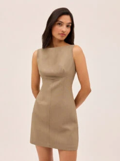 Elodie Tailored Mini Dress 10 Elodie Tailored Mini Dress -Kitri Studio ELODIE TAUPE ECOM 02