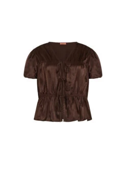 Emma Chocolate Satin Top 11 Emma Chocolate Satin Top -Kitri Studio EMMA CHOCOLATE