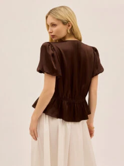 Emma Chocolate Satin Top 9 Emma Chocolate Satin Top -Kitri Studio EMMA CHOCOLATE ECOM V2 003