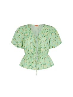 Emma Green Cherry Print Top 9 Emma Green Cherry Print Top -Kitri Studio EMMA GREEN CHERRY