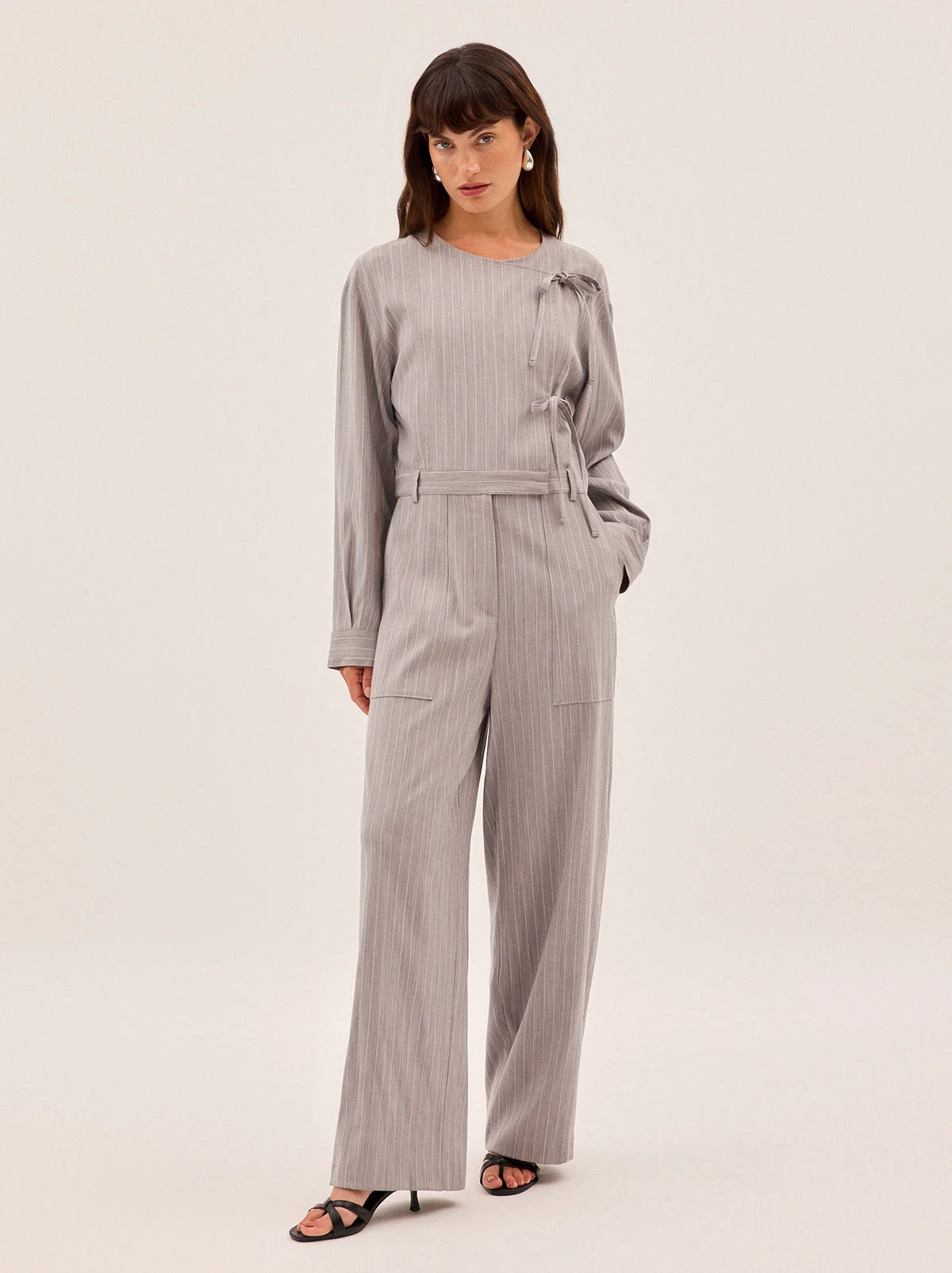 Esther Grey Pinstripe Jumpsuit 5 Esther Grey Pinstripe Jumpsuit - Image 5