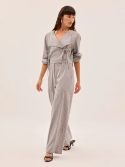 Esther Grey Pinstripe Jumpsuit