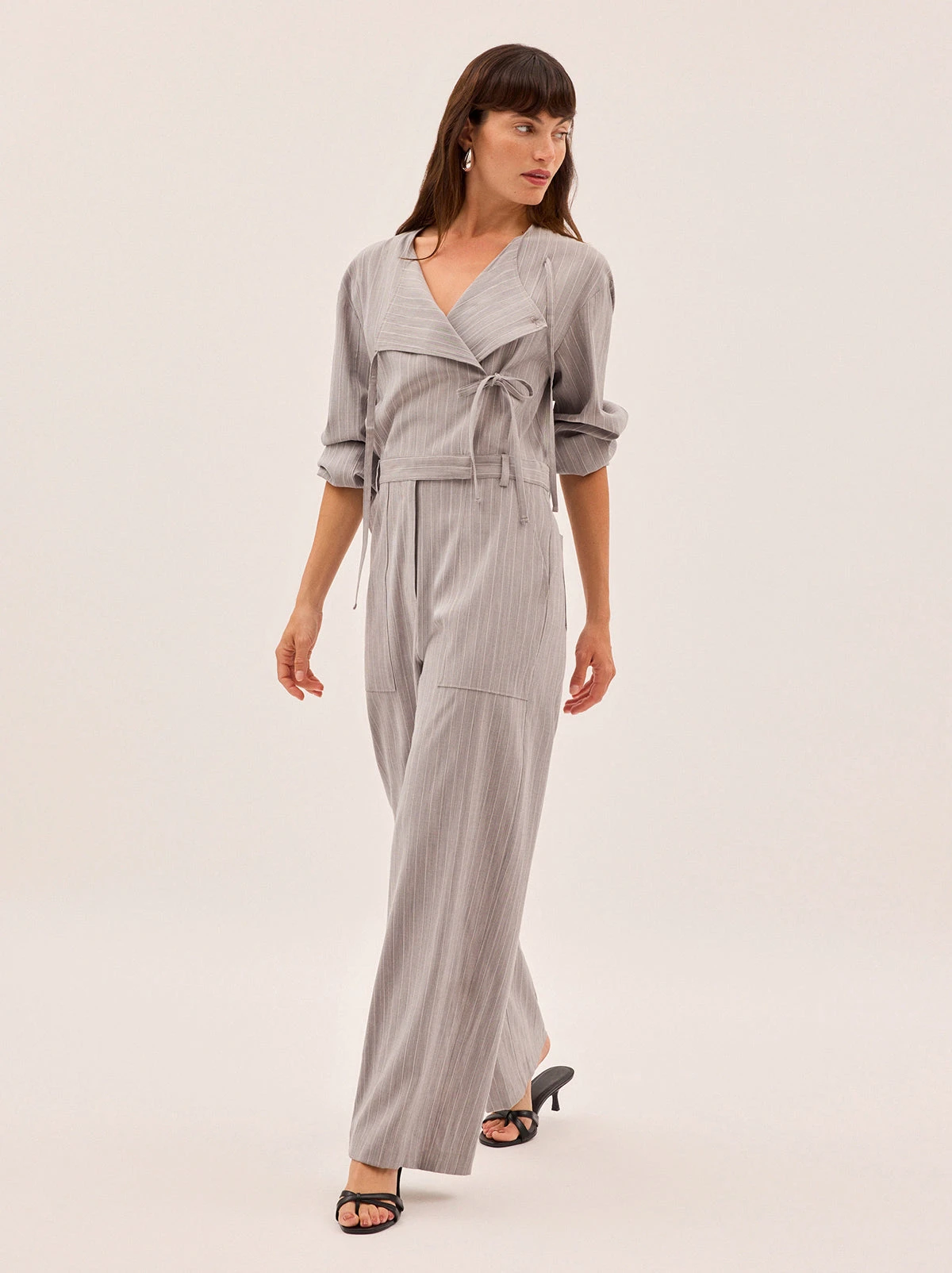 Esther Grey Pinstripe Jumpsuit 1 Esther Grey Pinstripe Jumpsuit