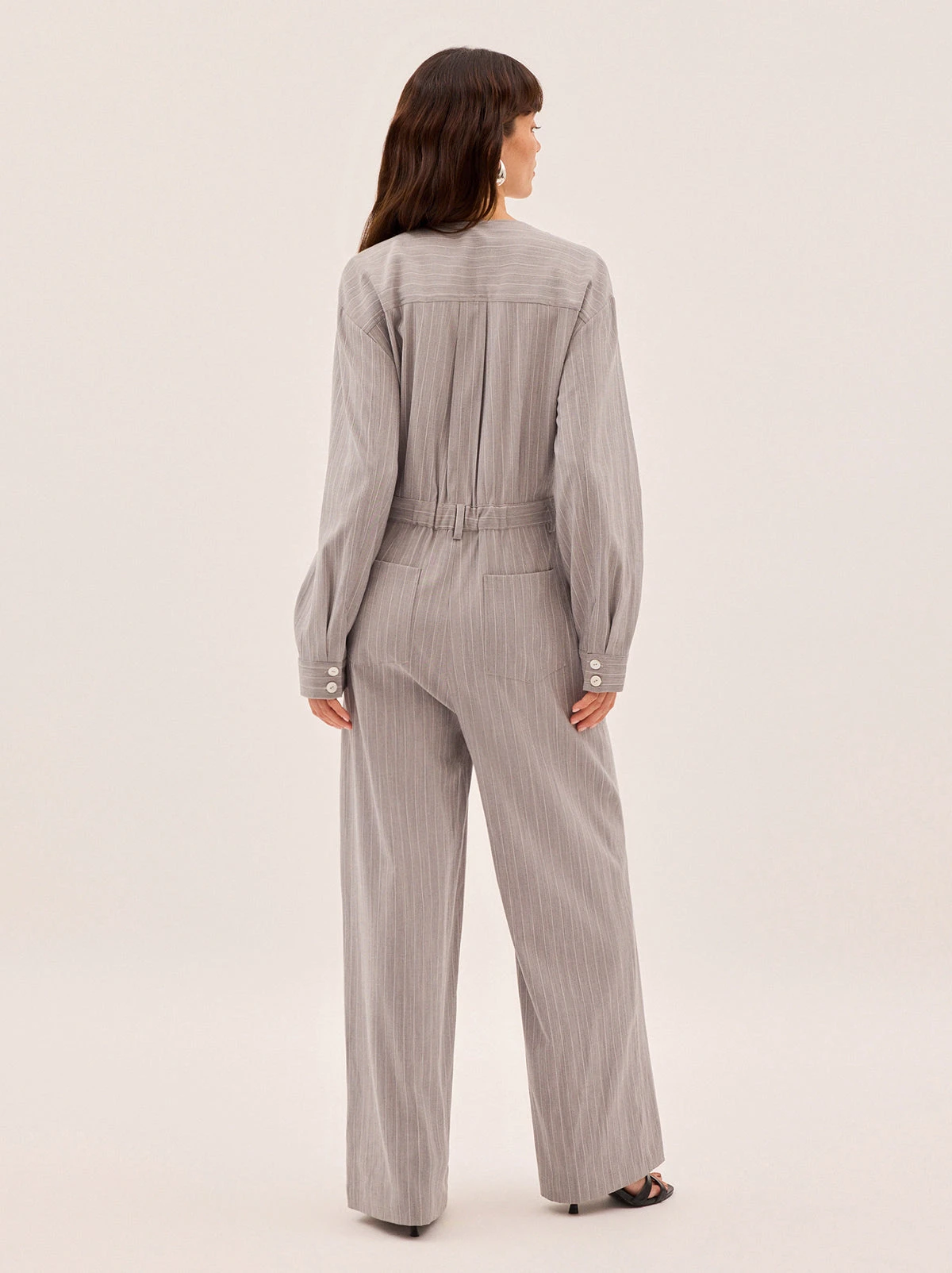 Esther Grey Pinstripe Jumpsuit 4 Esther Grey Pinstripe Jumpsuit - Image 4