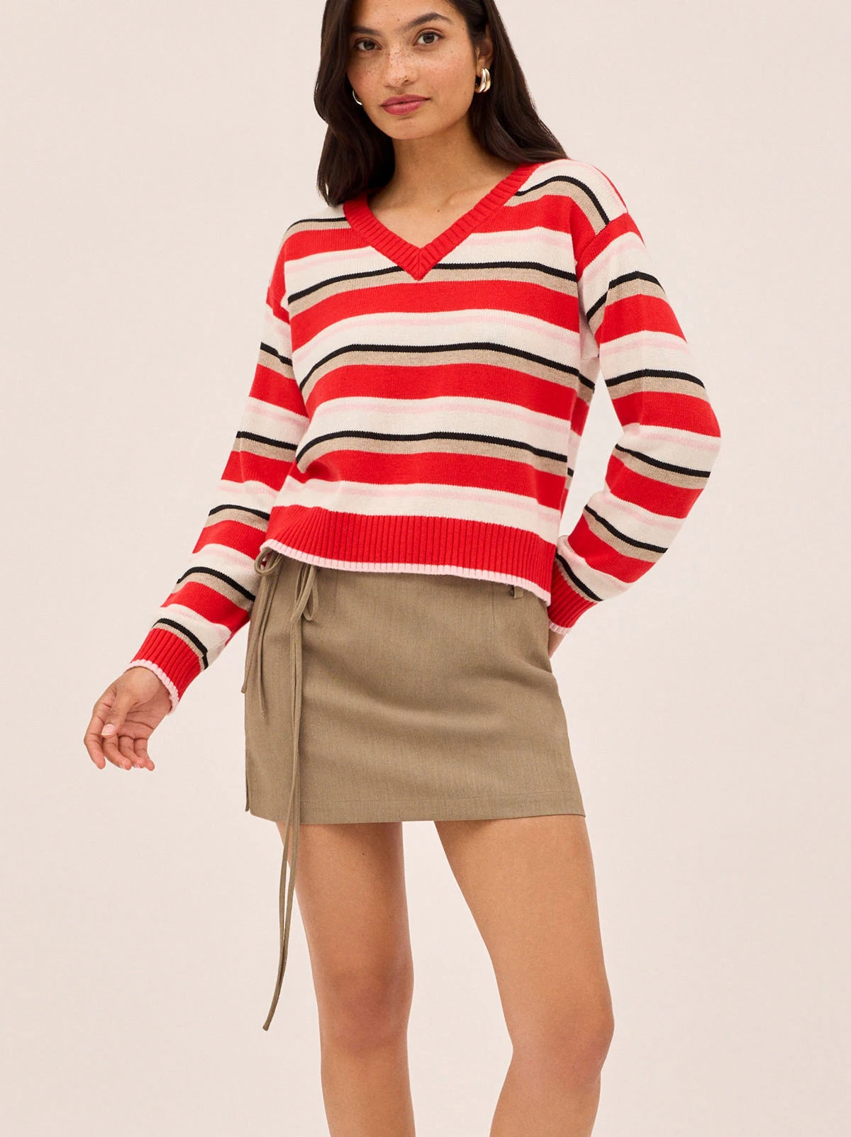 Francis Wool-Blend Striped V-neck Jumper 1 Francis Wool-Blend Striped V-neck Jumper