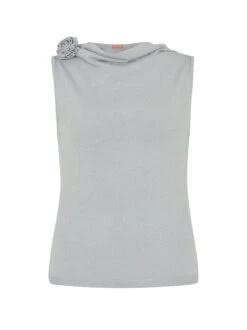 Genevive Silver Knit Top 11 Genevive Silver Knit Top -Kitri Studio GENEVIVE SILVER MANNEQUIN