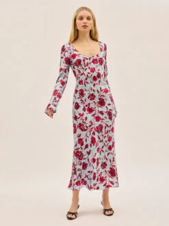 Gia Blue Rose Print Dress 12 Gia Blue Rose Print Dress -Kitri Studio GIA RED BLUE ROSE ECOM V2 001