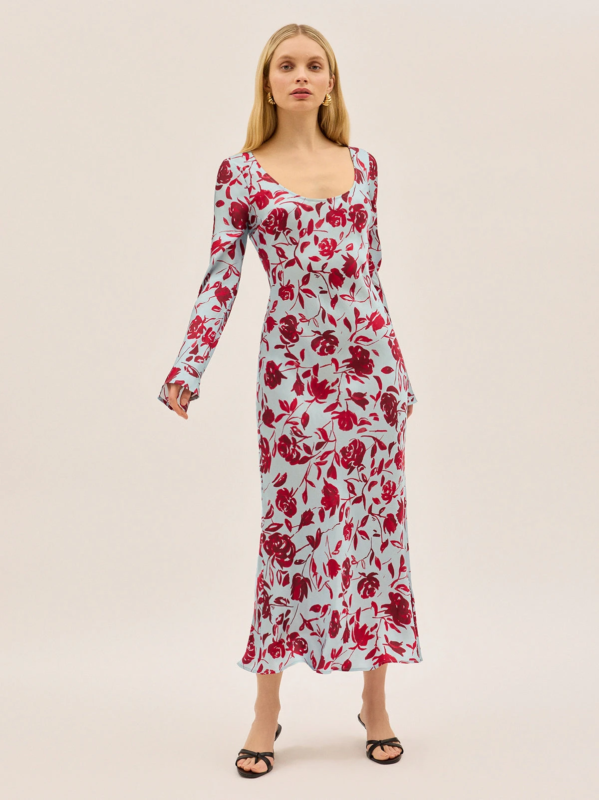 Gia Blue Rose Print Dress 5 Gia Blue Rose Print Dress - Image 5