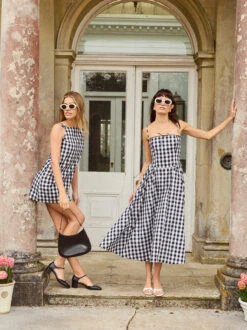 Angelica Gingham Linen Blend Mini Dress 14 Angelica Gingham Linen Blend Mini Dress -Kitri Studio GINGHAM 2 MODELS 3