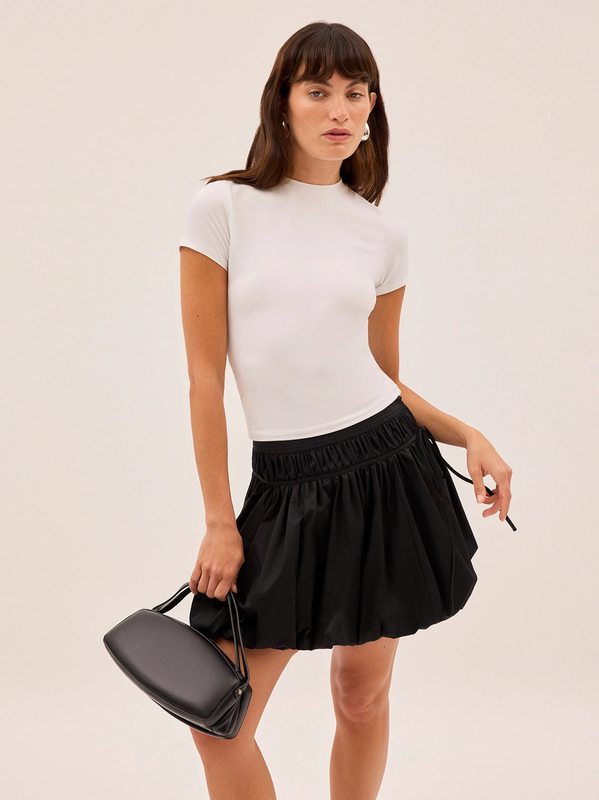 Hadley Black Cotton Mini Bubble Skirt 2 Hadley Black Cotton Mini Bubble Skirt - Image 2