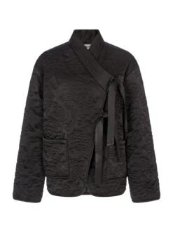 Hani Black Quilted Satin Jacket 16 Hani Black Quilted Satin Jacket -Kitri Studio HANI BLACK MANNEQUIN