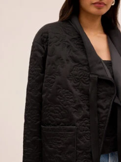 Hani Black Quilted Satin Jacket 11 Hani Black Quilted Satin Jacket -Kitri Studio HANNI BLACK ECOM 03