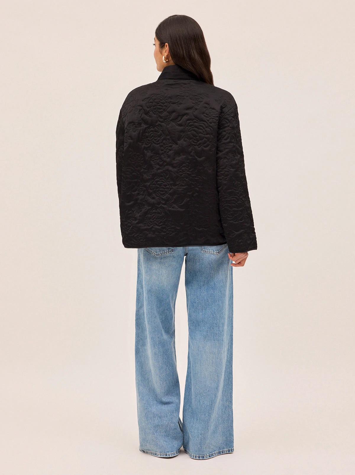 Hani Black Quilted Satin Jacket 6 Hani Black Quilted Satin Jacket - Image 6