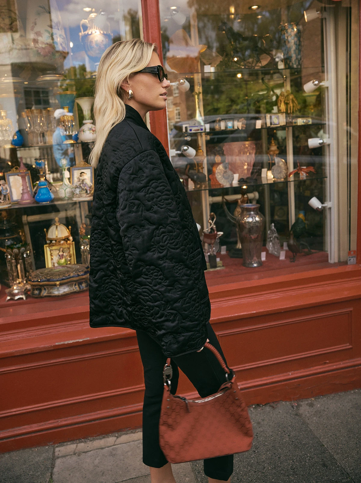 Hani Black Quilted Satin Jacket 9 Hani Black Quilted Satin Jacket - Image 9