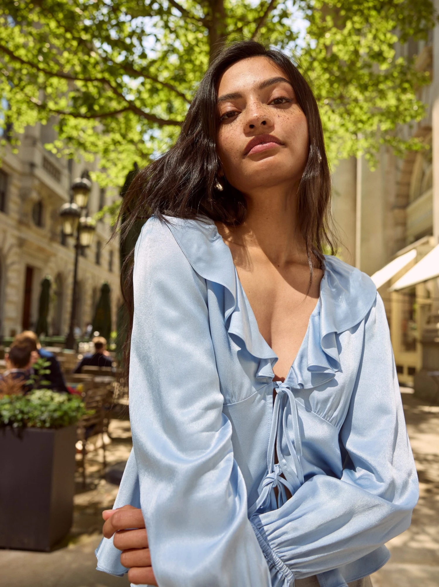 Ione Powder Blue Satin Top 6 Ione Powder Blue Satin Top - Image 6