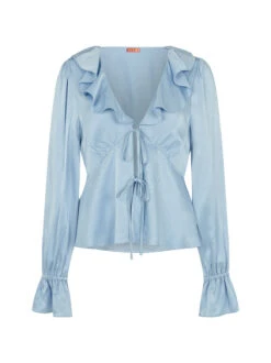 Ione Powder Blue Satin Top 15 Ione Powder Blue Satin Top -Kitri Studio IONE POWDER BLUE MANNEQUIN