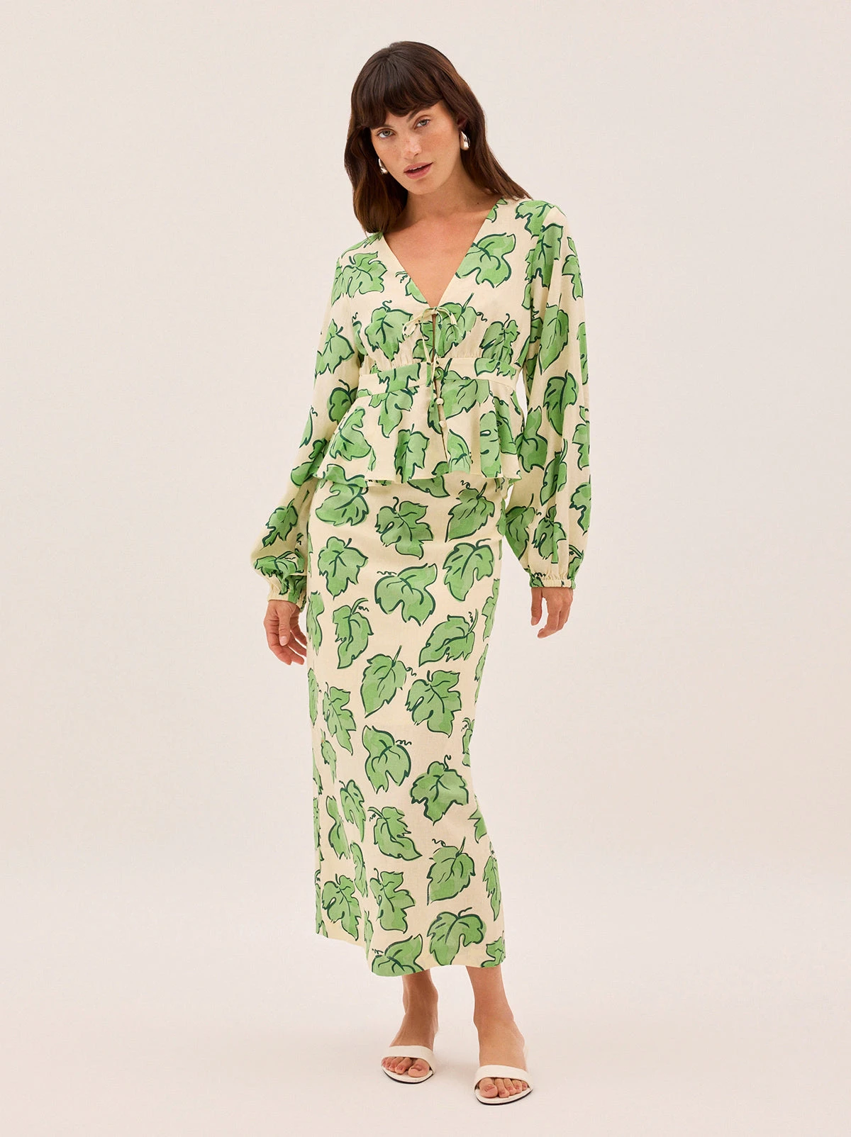 Irene Green Vine Leaf Top 2 Irene Green Vine Leaf Top - Image 2