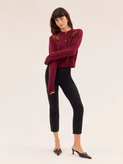 Isla Burgundy Hand-Embroidered Cardigan 10 Isla Burgundy Hand-Embroidered Cardigan -Kitri Studio ISLA BURGUNDY ECOM 03
