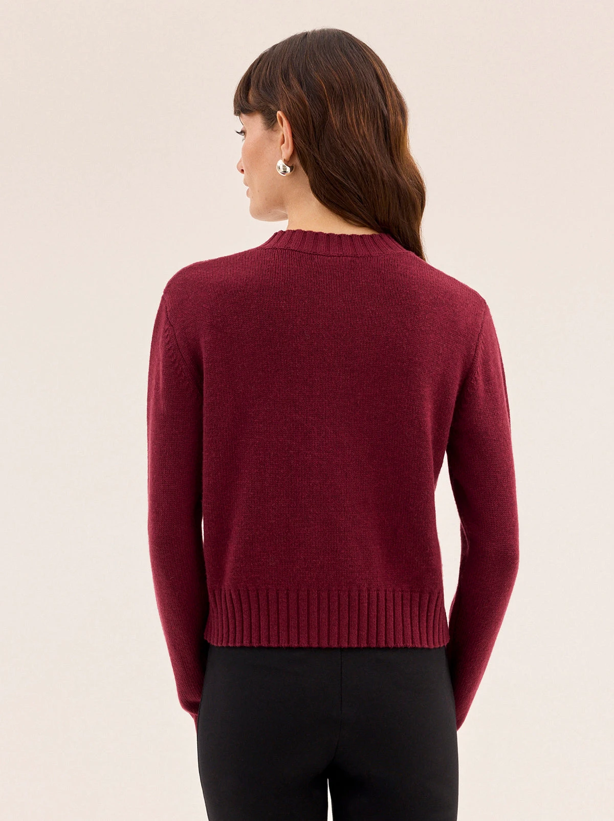 Isla Burgundy Hand-Embroidered Cardigan 4 Isla Burgundy Hand-Embroidered Cardigan - Image 4