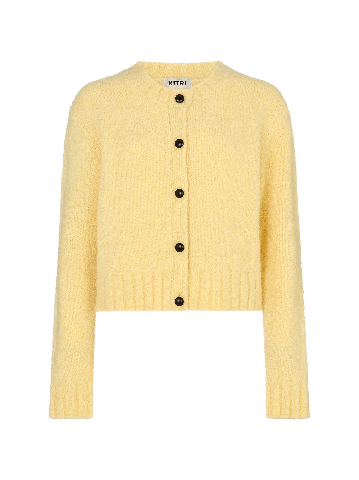 Isla Light Yellow Bouclé Knit Cardigan 4 Isla Light Yellow Bouclé Knit Cardigan - Image 4