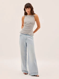 Josie Grey Tie Back Top