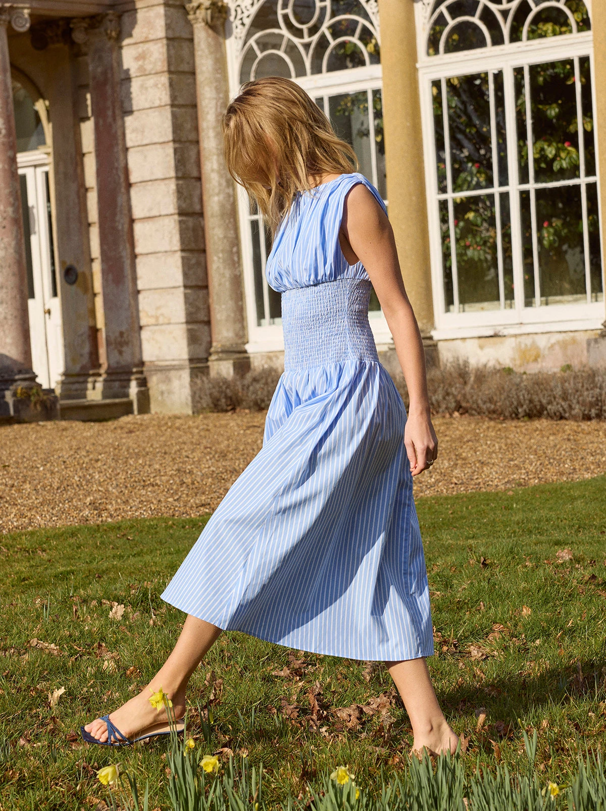 Julia Blue Striped Cotton Dress 6 Julia Blue Striped Cotton Dress - Image 6