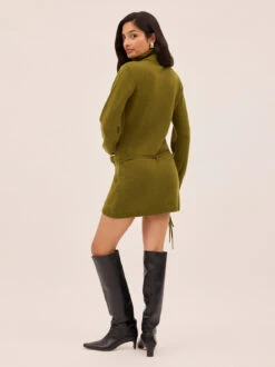 Juno Olive Wool-Blend Roll Neck Mini Dress 14 Juno Olive Wool-Blend Roll Neck Mini Dress -Kitri Studio JUNO OLIVE ECOM 05